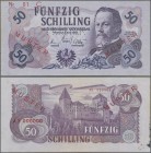 Austria: Oesterreichische Nationalbank 50 Schilling 1962 P.137s with portrait of Richard Wettstein. Specimen Note Nr. 01 C, overprint and perforation ...