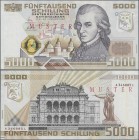Austria: Österreichische Nationalbank 5000 Schilling 1988 SPECIMEN, P.153s with red overprint ”Muster”, regular serial number on reverse, almost perfe...