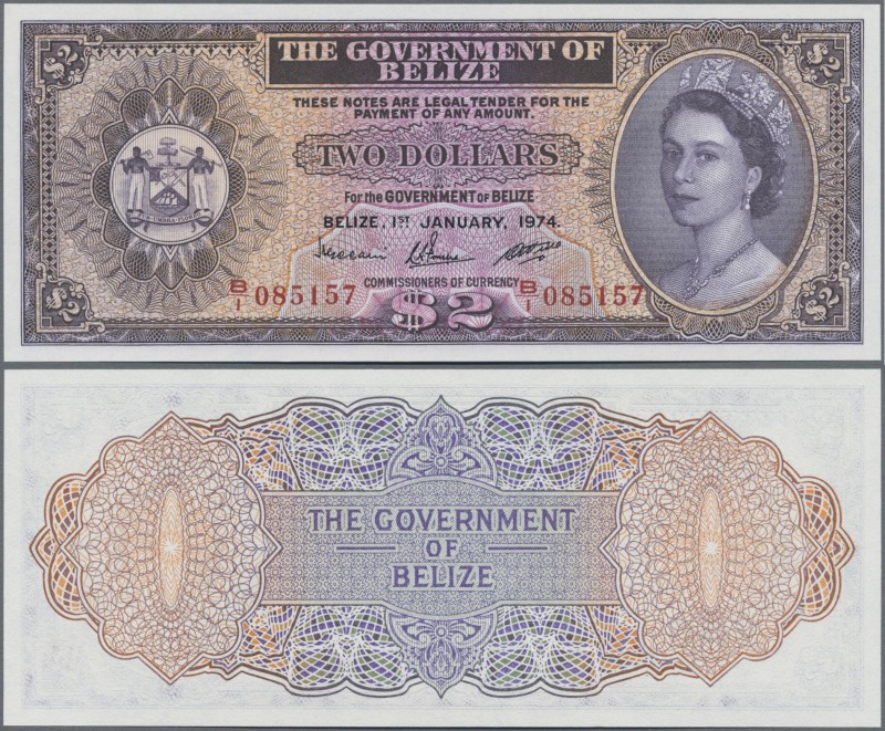 Belize: The Government of Belize 2 Dollars January 1st 1974, P.34a in perfect UN...