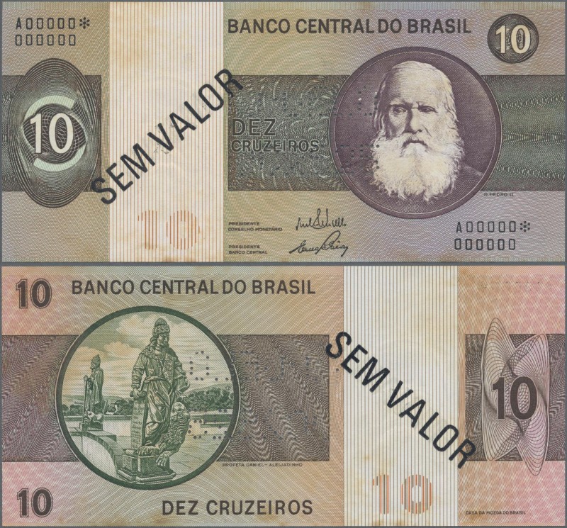 Brazil: Banco Central do Brasil 10 Cruzeiros ND(1970-79) SPECIMEN, P.193s with b...