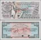 Burundi: Banque de la République du Burundi 50 Francs 1977 SPECIMEN, P.28s with punch hole cancellation, zero serial number and red overprint ”Specime...