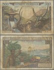 Cameroon: 500 Francs ND(1962), P.11, stained paper with small tear at upper margin and tiny pinholes at center. Condition: F-
 [differenzbesteuert]