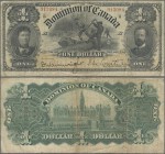 Canada: Dominion of Canada 1 Dollar 1898, P.24, still intact with several folds and lightly toned paper. Condition: F
 [differenzbesteuert]