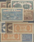 China: Set with 5 banknotes of the PEIHAI BANK OF CHINA series 1941/42 with 5 Yuan GIAODUNG P.S3550 (VF), 2x 1 Yuan P.S3551F (F with small teat at upp...