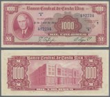 Costa Rica: Banco Central de Costa Rica 1000 Colones June 12th 1974, P.226c, highest denomination of this series, almost perfect and unfolded, just a ...