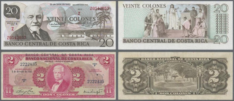Costa Rica: Banco Central de Costa Rica 2 Colones 1967 Provisional Overprint Iss...