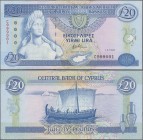 Cyprus: 20 Pounds 1992, P.56a, nice nr. C999001, in aUNC condition.
 [differenzbesteuert]