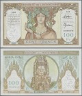 Djibouti: Banque de l'Indochine – DJIBOUTI 100 Francs ND(1930's) SPECIMEN, P.8s, small border tear at right and a few minor creases in the paper. Cond...