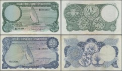 East Africa: Pair with 10 Shillings ND(1964) P.46 (VF) and 20 Shillings ND(1964) P.47 (F+). (2 pcs.)
 [differenzbesteuert]