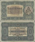 Hungary: 10.000 Korona 1923, Printer: Magyar Pénzjegynyomda, Budapest, P.77a, still nice with handling traces and tiny pinhole at center, Condition: F...
