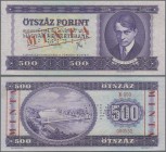 Hungary: Magyar Nemzeti Bank, 500 Forint 1969 MINTA / Specimen, P.172as. Banknote with perforation and red overprint ”Minta”, Perfect UNC condition wi...