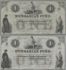 Hungary: Independent Hungarian Government - National Treasury 1 Dollar 1852 with handwritten black serial number ”2639” and vertically signed by Adolp...