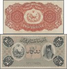 Iran: Imperial Bank of Persia front and reverse Specimen of 2 Tomans 1890-93, printed by Bradbury & Wilkinson, P.2s. Both in almost perfect condition ...