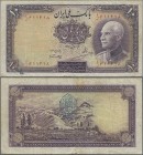 Iran: Bank Melli Iran 10 Rials with blue date stamp SH1320 on back, P.33Ac, nice original shape with strong paper, some folds and creases and minor sp...