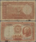 Iran: Banque Mellié Iran 20 Rials SH1316 (1937) without stamp on back, P.34a, margin splits, toned paper with rusty stains, almost 1,5 cm tear at lowe...