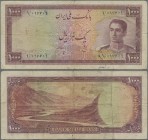 Iran: Bank Melli Iran, 1000 Rials ND(1951), P.53, highest denomination of this series, still nice with tiny margin splits, lightly toned paper and sev...