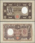 Italy: 1000 LIre 1930 P. 62 / Bi618, washed and pressed but still nice condition, no repairs, faded ink writing in watermark area, small writing at up...