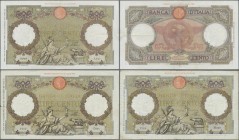 Italy: set of 8 notes 100 Lire 1937/39/40/42 P. 55, all used with folds, border tears possible, mostly pressed but still strongness in paper and origi...