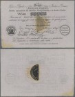 Italy: Rare ”Prestito Nazionale Italiano” 100 Franchi 185x remainder P. NL, half stamp on back, light stain at lower left, unfolded, crisp original pa...