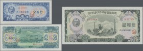 North Korea: Nice set of the 1959 issue with 50 Chon, 1, 5, 10 and 100 Won P.12, 13, 14, 15, 17, all in perfect UNC condition. (5 pcs.)
 [differenzbe...