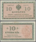 Russia: North Russia - Chaikovskiy Government 10 Kopeks ND(1919), P.S131, small stains and a few soft folds, Condition: VF.
 [differenzbesteuert]
Ge...