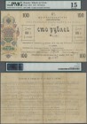 Russia: Siberia & Urals - Cossack Territory 100 Rubles 1918, P.S927, very rare banknote with several folds, stained paper and tiny tears. Condition: F...