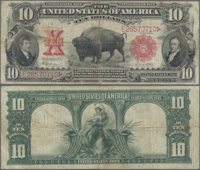United States of America: United States Note 10 Dollars series 1901 with signatu...