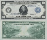 United States of America: Federal Reserve Note 10 Dollars series 1914 with blue seal and letter 12-L (San Francisco branch), P.360bL, fantastic condit...