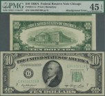 United States of America: 10 Dollars 1950A, signatures: Priest & Humphrey, P.439a (Fr#2011-G), misalignment ERROR on back, front side correctly printe...