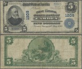 United States of America: State Bank of CAMDEN – New Jersey, 5 Dollars series 1902 National Currency with upper signatures: Lyons & Roberts, Fr. 598, ...