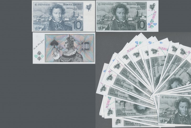 Testbanknoten: Very nice set with 34 Testnotes by DE LA RUE GIORI ”10”, intaglio...