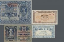 Austria: Huge lot with more than 600 banknotes, some of them in larger quantities, sorted by catalog number and condition, comprising 10 Kronen 1904 P...
