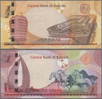 Bahrain: Nice lot with 82 banknotes 1/2 Dinar 2016 P.30 and 76 banknotes 1 Dinar L.2006 P.26, all in UNC condition. (158 pcs.)
 [differenzbesteuert]
