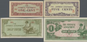 Burma: 1942, ex Pick 9-14, quantity lot with 389 Banknotes in good to mixed quality, sorted and classified by Pick catalogue numbers, please inspect
...