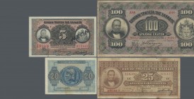 Greece: Nice collection with 85 banknotes comprising for example 5 Drachmai 1918 with overprint ”NEON” P.64 (VF), 50 and 100 Drachmai 1955 P.191, 192 ...