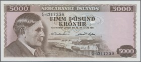 Iceland: Huge lot with 36 banknotes with many different signature varieties, comprising 5 Kronur P.37 (F+), 10 Kronur P.42 (F+), 5x 100 Kronur P.44 (F...