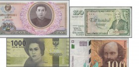 North Korea: 5 bundles 100 Won 1978, P.22 in UNC condition. (500 banknotes)
 [differenzbesteuert]