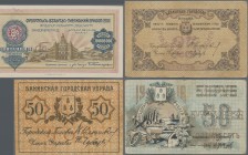 Russia regional issues: Album with 108 banknotes and regional issues from Armenia, Azerbaijan and Georgia, comprising for ARMENIA for the TOWN PUBLIC ...