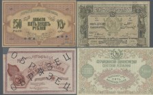 Russia: Album with 54 banknotes of the SOCIALIST SOVIET REPUBLICS OF ARMENIA, AZERBAIJAN AND THE REPUBLIC OF AZERBAIJAN, comprising for Armenia 5000 R...