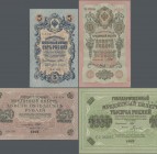 Russia: Album with 89 banknotes comprising 10x 1 Ruble 1898 (1915) Provisional Government issue P.15, all with different cashier signatures (F+/XF), 2...