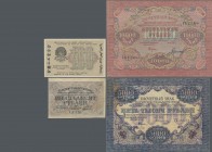 Russia: Album with 96 banknotes of the Currency Notes series 1919 with many different signature varieties, comprising 15x 15 Rubles (one uncut with 10...