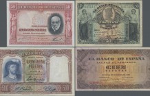 Spain: Banco de España set with 23 banknotes series 1907 – 1970 with 50 Pesetas 1907 P.63 (VF), 3x 100 Pesetas 1925 P.69c (VF and PMG 64 EPQ), 25, 2x ...