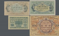 Ukraina: Album with 85 banknotes of the first issue of the Ukrainian State Bank, comprising 100 Karbovantsiv 1917 and two contemporary forgeries of th...