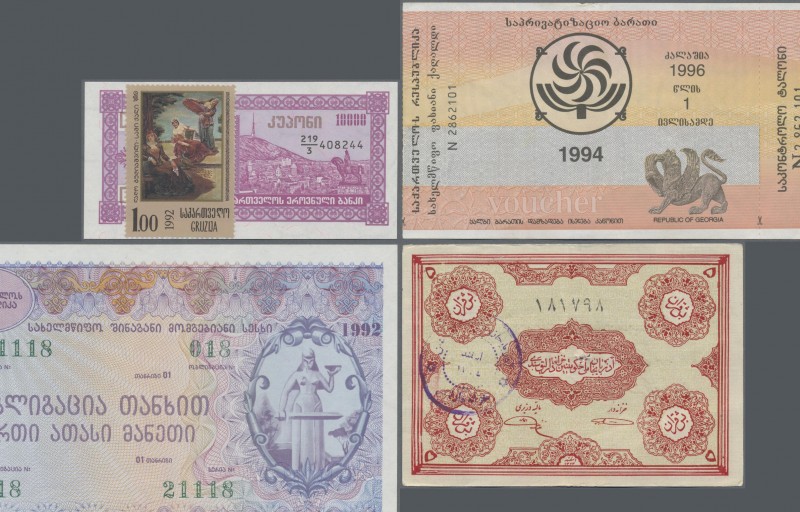 Alle Welt: Album with 76 banknotes with the state issues of ARMENIA, AZERBAIJAN,...