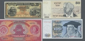 Alle Welt: Very nice collection with 285 banknotes from all over the world, comprising for example MEXICO 1 and 5 Pesos 1914 P.S388 and S465 (F, XF), ...