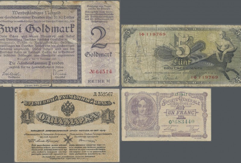 Alle Welt: Nice lot with 19 banknotes including a few Notgeld, comprising for ex...