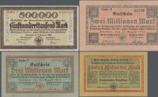 Deutschland - Reichsbahn: RBD Dresden, Lot mit 28 Scheinen, dabei 5x 500.000 Mark, 3x 1 Million, 2x 2 Millionen, 2x 3 Millionen, 4x 3 Millionen, 3x 5 ...