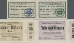 Deutschland - Reichsbahn: RBD Magdeburg, Lot mit 19 Scheinen, dabei 4x 500.000 Mark, 6x 2 Millionen, 4x 5 Millionen, 3x 200 Milliarden und 2x 500 Mill...