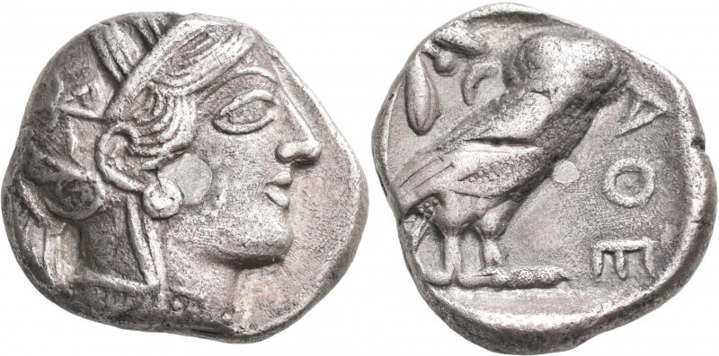 Attika: AR-Tetradrachme, ca. 479-404 v. Chr., Athen, 16,26 g. Athenakopf nach re...