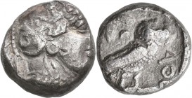 Attika: AR-Tetradrachme um 350 v. Chr., 15,7 g, ägyptischer Beischlag ?. Vs: Kopf der Athena nach rechts, Rs: Eule nach rechts, sehr schön.
[differen...